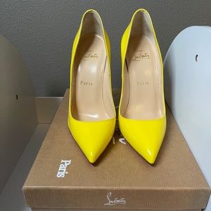 New! Christian Louboutin Pigalle Follies 120 Patent Yellow